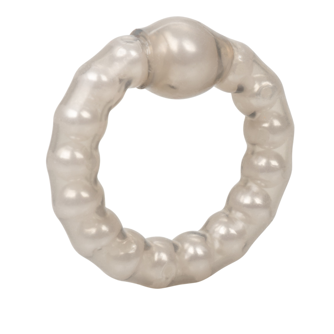 Pearl Bead Prolong Ring Smoke from California Exotic Novelties. Sensually beaded for your ultimate stimulation pleasure