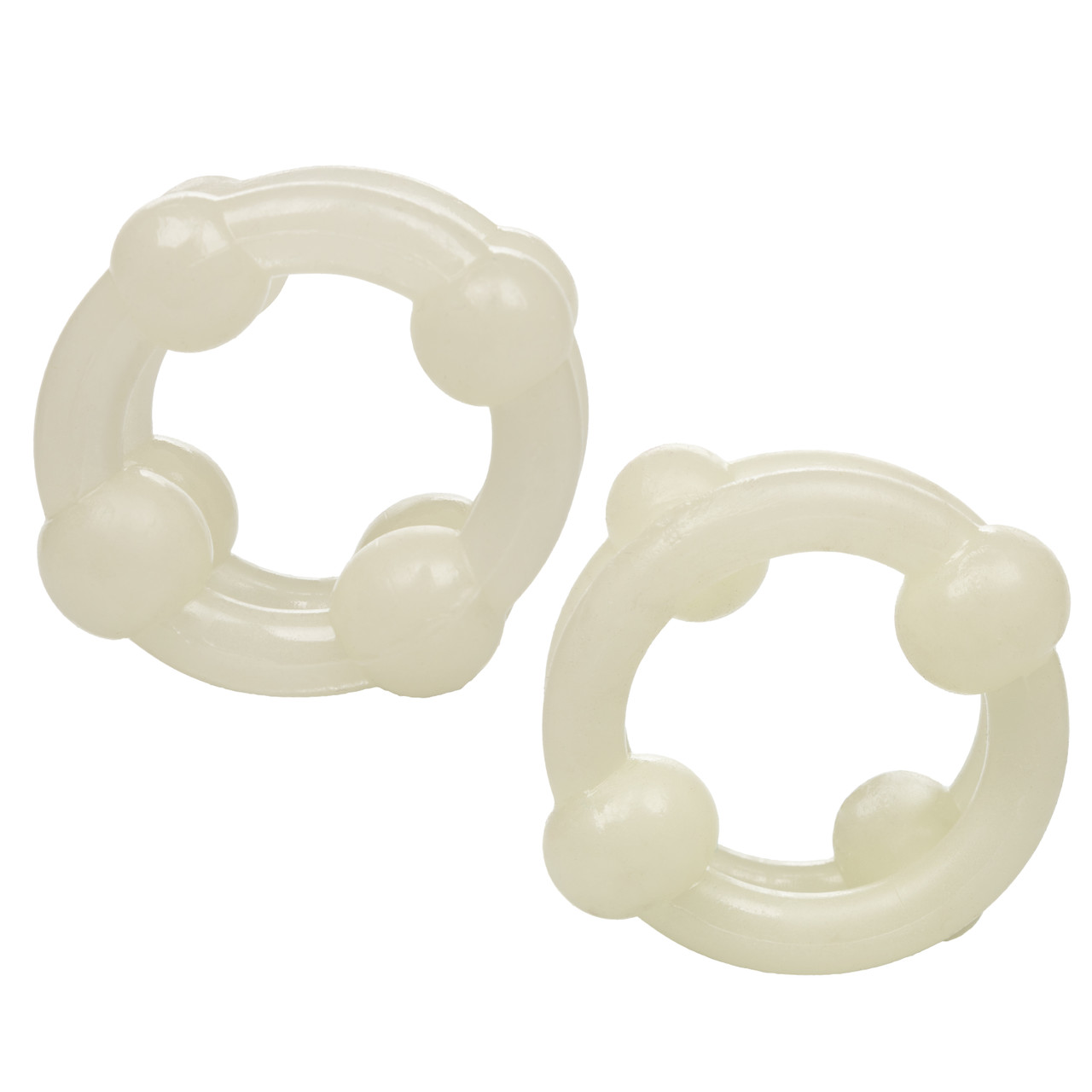 Island Rings Double Stacker Ring Glow in the Dark Double support stretchy Rings from California Exotic Novelties. Enjoy twice the delicious pleasure with the Island Rings Double Stacker. The versatile