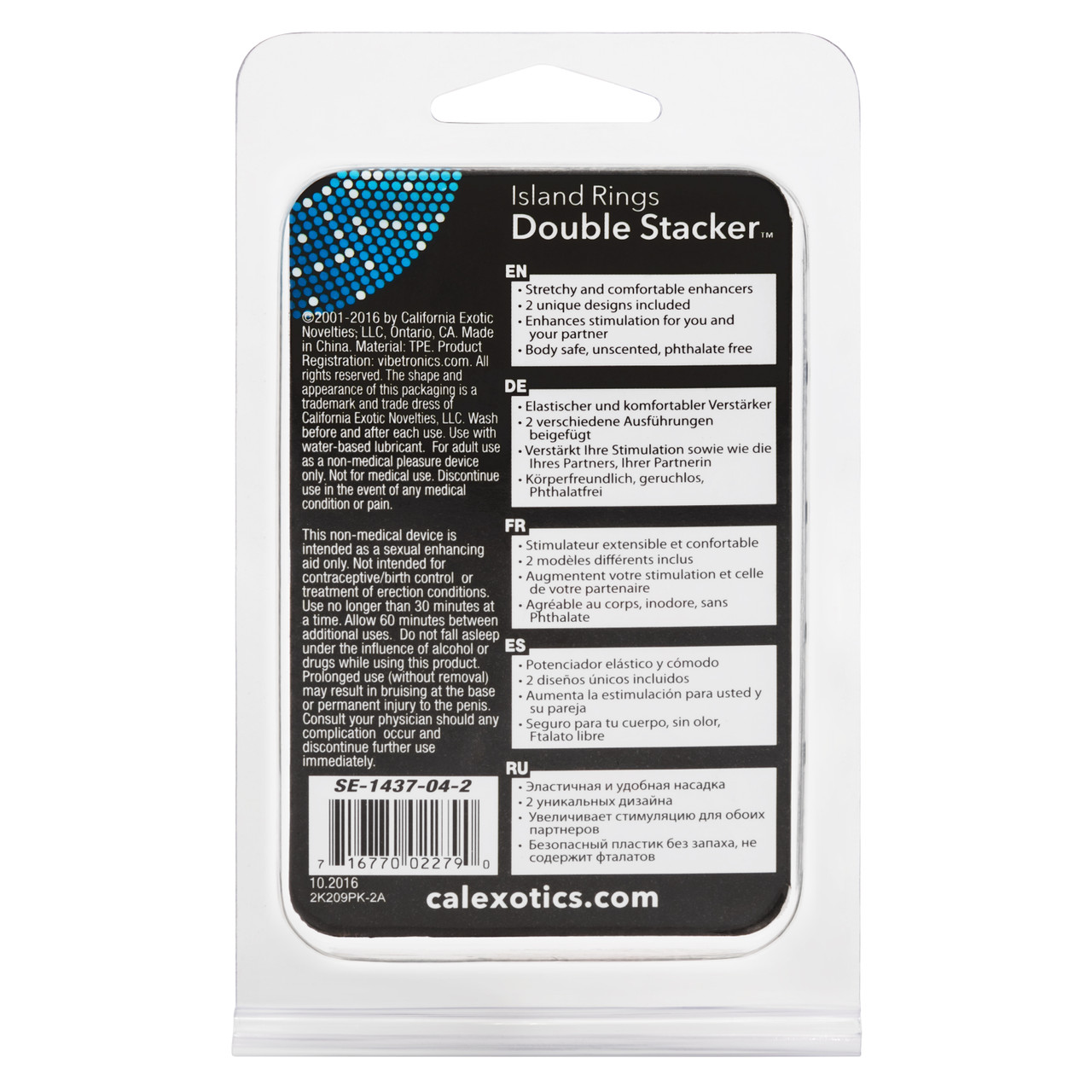 Island Rings Double Stacker Ring Pink double support stretchy Rings. Enjoy twice the delicious pleasure with the Island Rings Double Stacker. The versatile