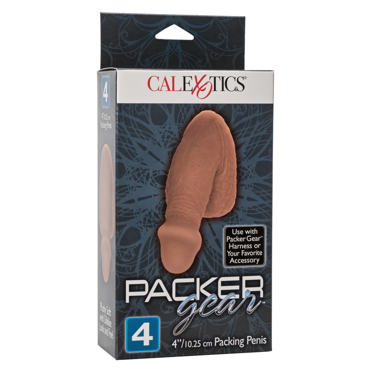 Packer Gear Brown Packing Penis 4 inches from California Exotic Novelties.The sensual Packer Gear Packing Penis is a realistic male package that makes for a sexy and masculine look. Designed for a comfortable and secure fit in your favorite Packer Gear Ha