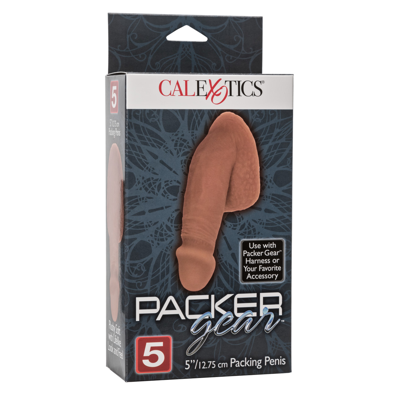 Packer Gear Brown Packing Penis 5 inches from California Exotic Novelties. The sensual Packer Gear Packing Penis is a realistic male package that makes for a sexy and masculine look. Designed for a comfortable and secure fit in your favorite Packer Gear H