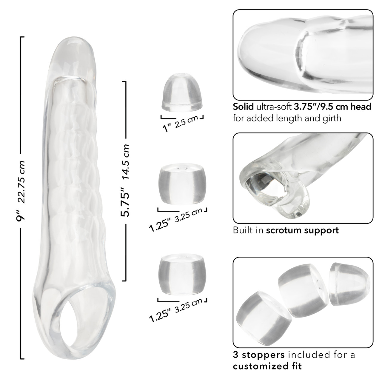 Performance Maxx Clear Extension Kit from California Exotic Novelties. The Performance Maxx Clear Extension Kit is a revolutionary tool designed to enhance and intensify your intimate encounters. Featuring a solid ultra soft head