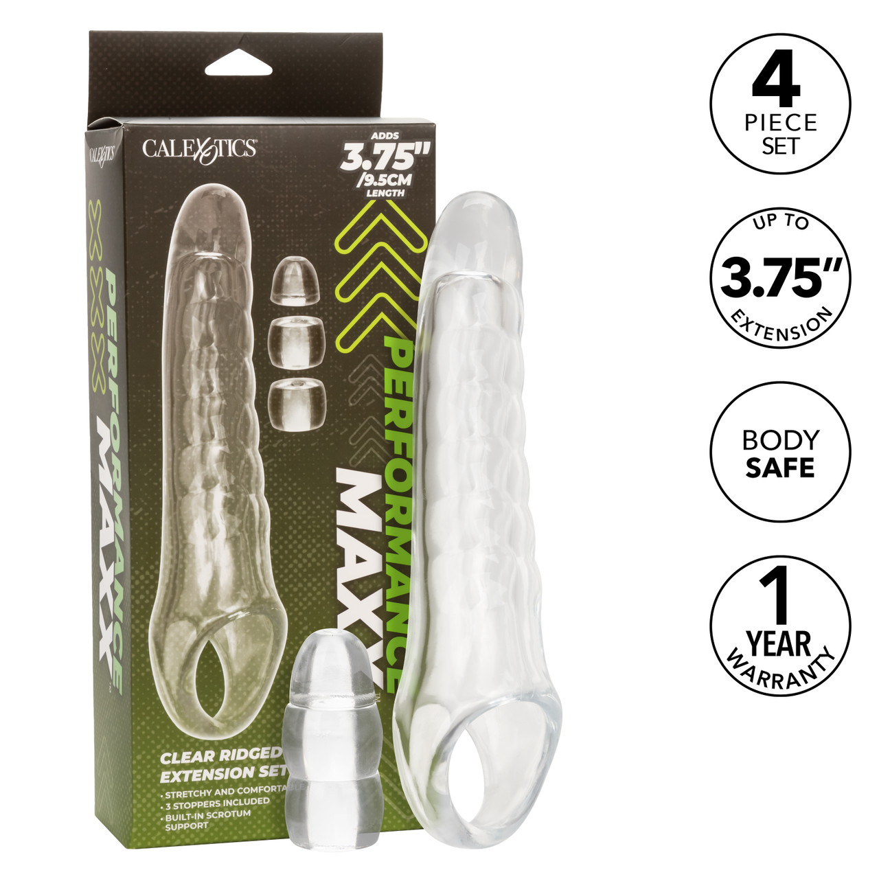 Performance Maxx Clear Extension Kit from California Exotic Novelties. The Performance Maxx Clear Extension Kit is a revolutionary tool designed to enhance and intensify your intimate encounters. Featuring a solid ultra soft head