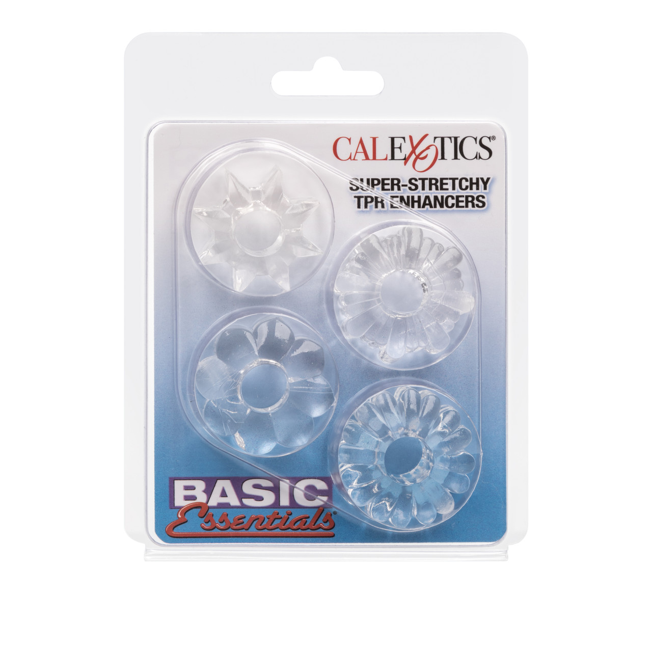 Basic Essentials Super Stretchy TPR Enhancers 4 Pack Clear Rings. Basic Essentials are high quality