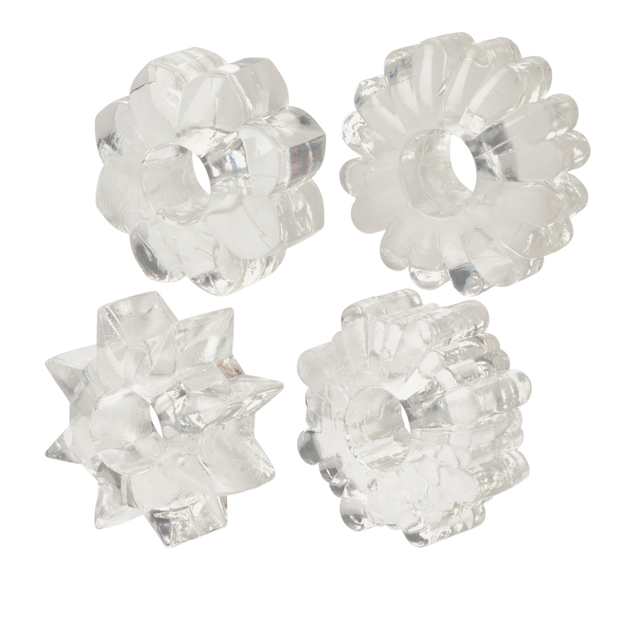 Basic Essentials Super Stretchy TPR Enhancers 4 Pack Clear Rings. Basic Essentials are high quality