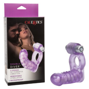 Double Diver Cock Ring from California Exotic Novelties. Share the intimate fun and mind-blowing pleasure with the Double Diver. The flexible