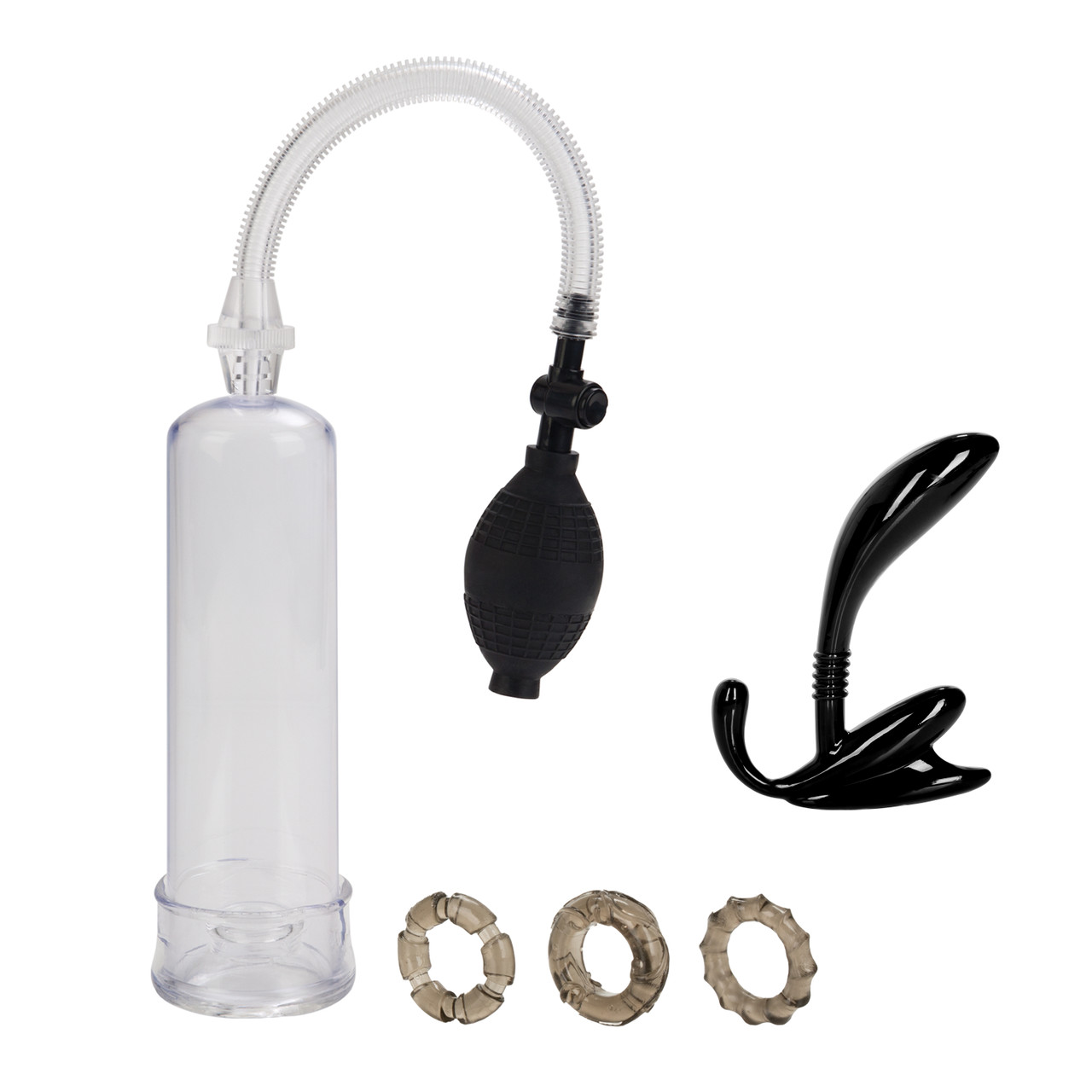 His Essential Pump Kit from California Exotic Novelties. For ultimate intimate and orgasmic satisfaction