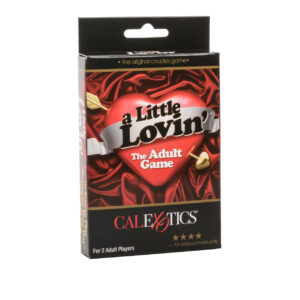 A Little Lovin Game for 2 adult players from California Exotic Novelties. The Fun To Play Romance Your Day Adult Couples Game. Explore new ways of seduction with A Little Lovin Game. The fun adult coupleâs game is made for serious lovers and is designed