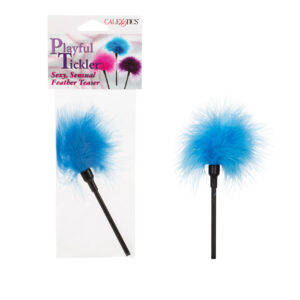 Playful Tickler Feather teaser from California Exotic Novelties. Assorted colors. Let your imagination run wild with the Playful Tickler. The light weight teaser is the perfect addition to an erotic toy collection and offers unlimited seduction possibilit