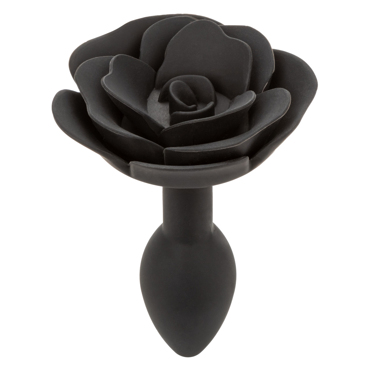 Forbidden Small Rose Anal Plug Silicone Black from California Exotic Novelties. Experience pleasure and style with the Forbidden Small Rose Anal Plug. Made from body safe Silicone