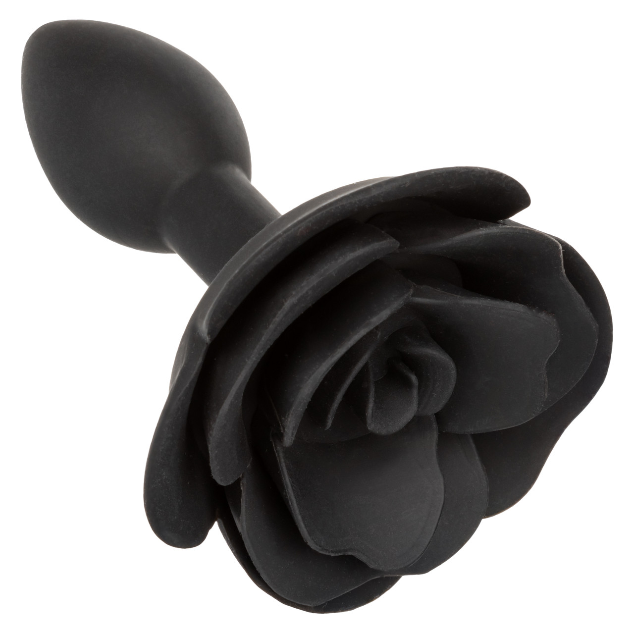 Forbidden Small Rose Anal Plug Silicone Black from California Exotic Novelties. Experience pleasure and style with the Forbidden Small Rose Anal Plug. Made from body safe Silicone