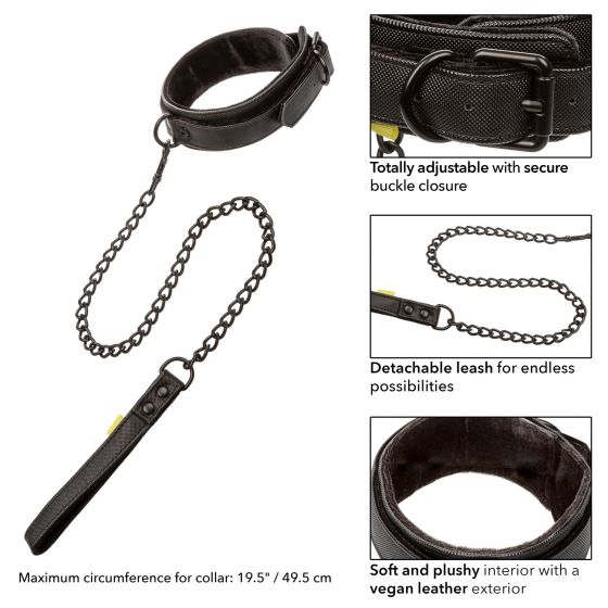 Boundless Collar and Leash set from California Exotic Novelties. Looking for a hot lead? Better get a Boundless Collar with Leash! This adult toy spices up the kink