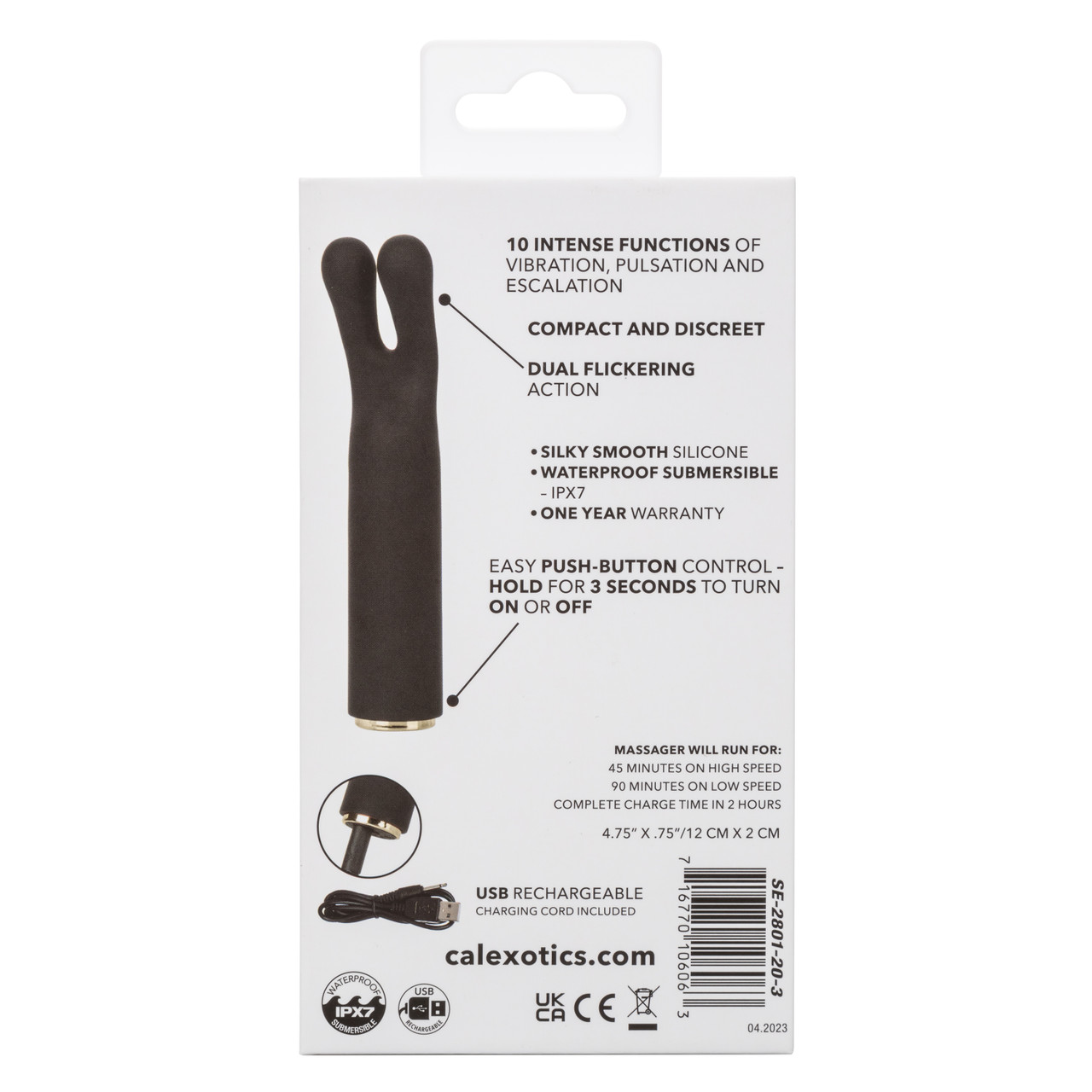 Raven Charmer Mini Massager Black from California Exotic Novelties. Introducing the Raven Charmer