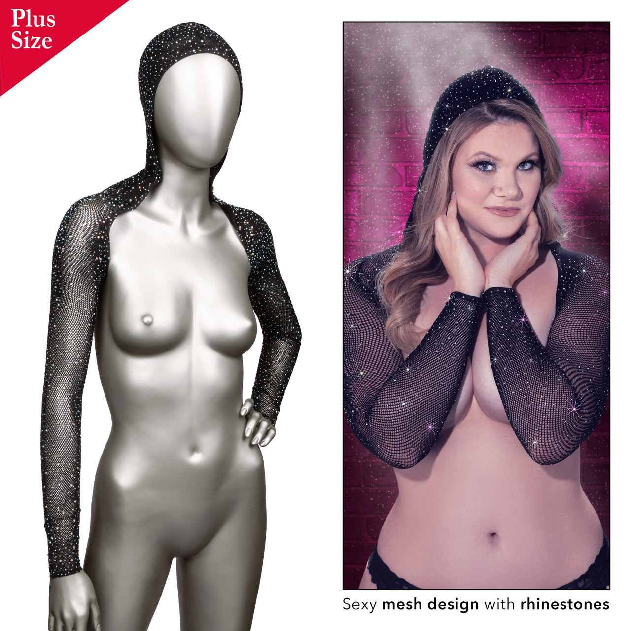 Radiance Plus Size Hooded Shoulder Shrug from California Exotic Novelties. Elevate your allure and embrace your curves with the Radiance Plus Size Hooded Shoulder Shrug. This sensual and captivating plus size accessory offers a perfect fit and enhanced co