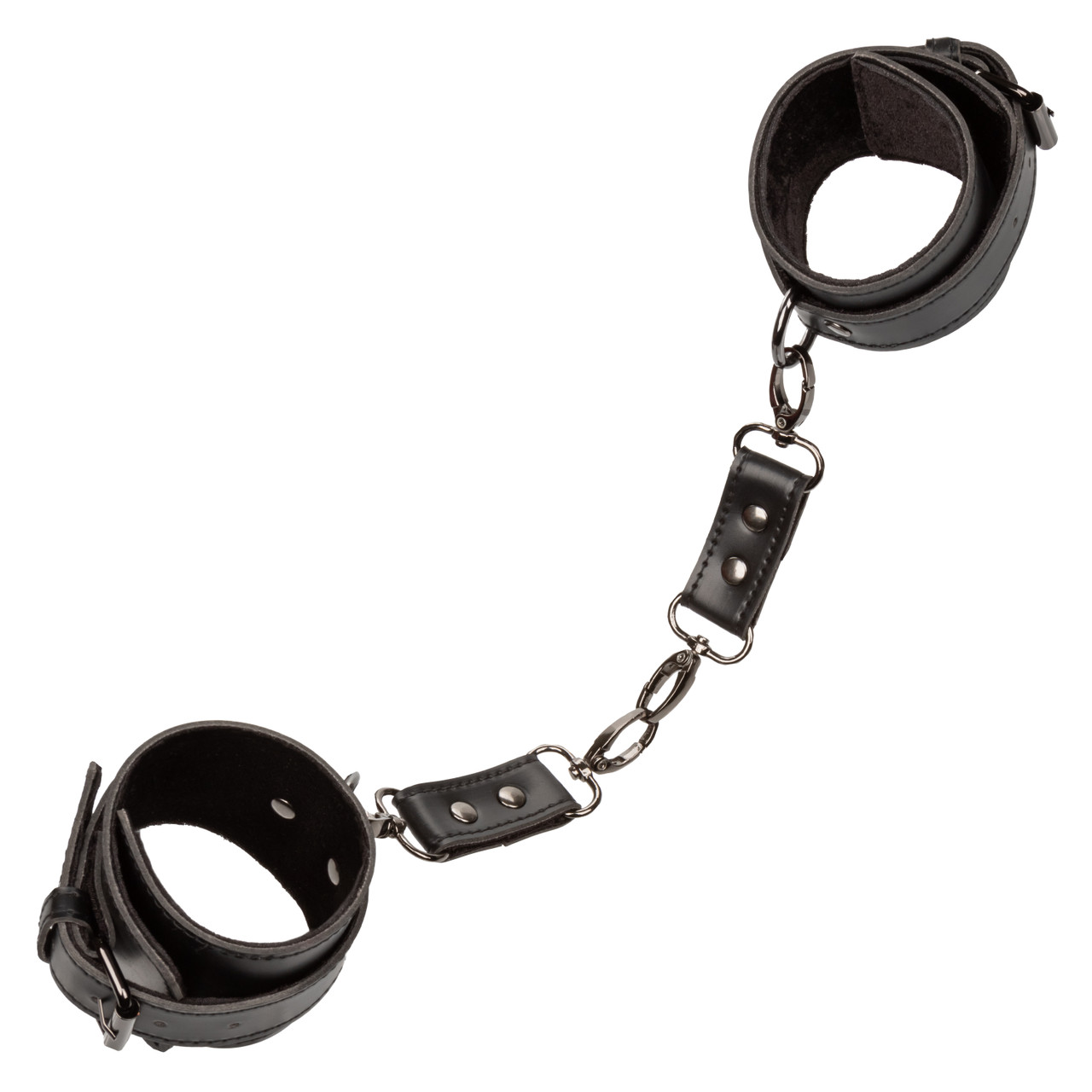 Euphoria Handcuffs from California Exotic Novelties. Experience the captivating allure of restraint play with the Euphoria Collection Hand Cuffs. This exquisite set includes two wrist restraints that perfectly blend functionality with contemporary design