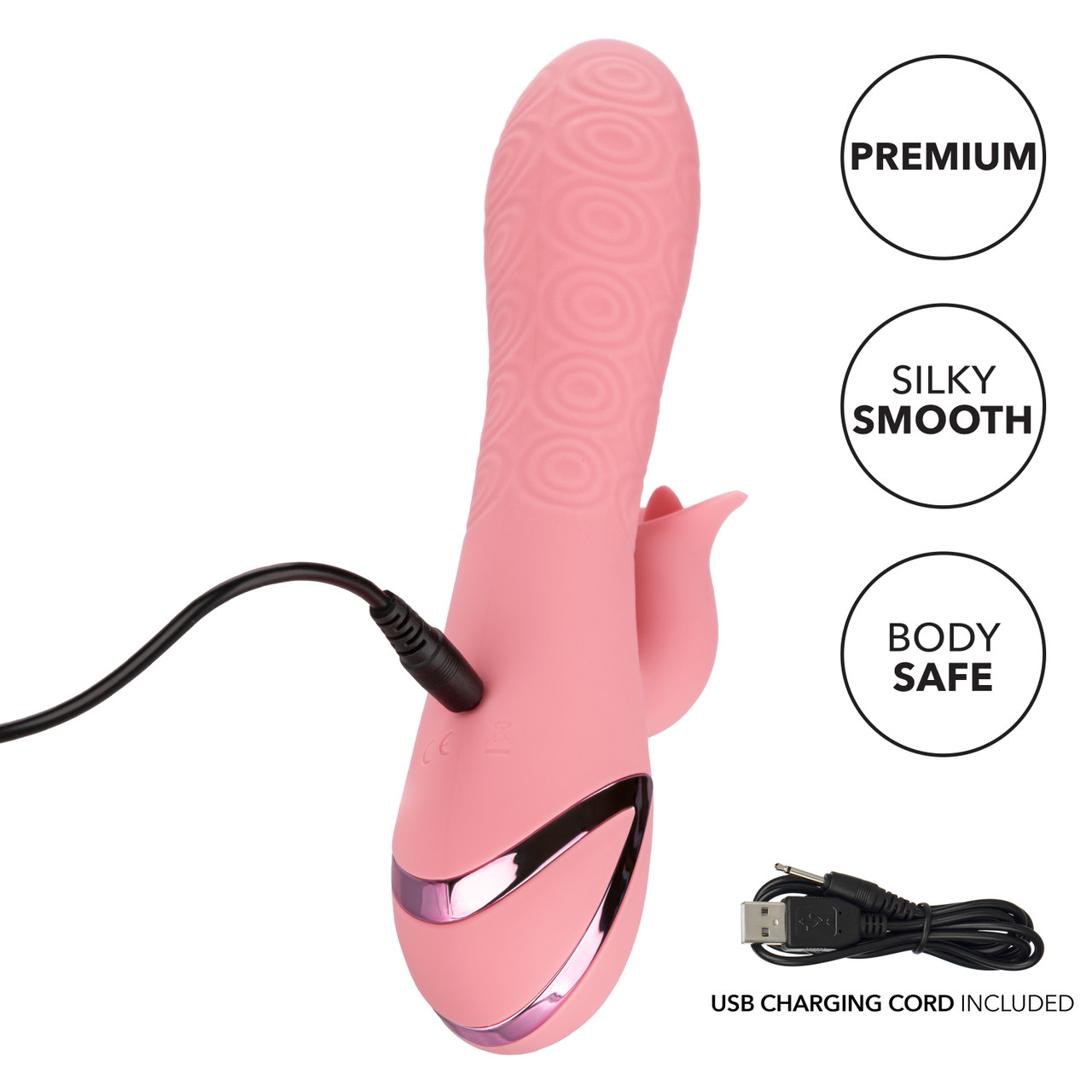 California Dreaming Pasadena Player Pink Rabbit Vibrator from California Exotic Novelties. Give into the beauty of pleasure with the perfectly crafted California Dreaming Pasadena Player. The luxurious massager has 10 intense vibration functions