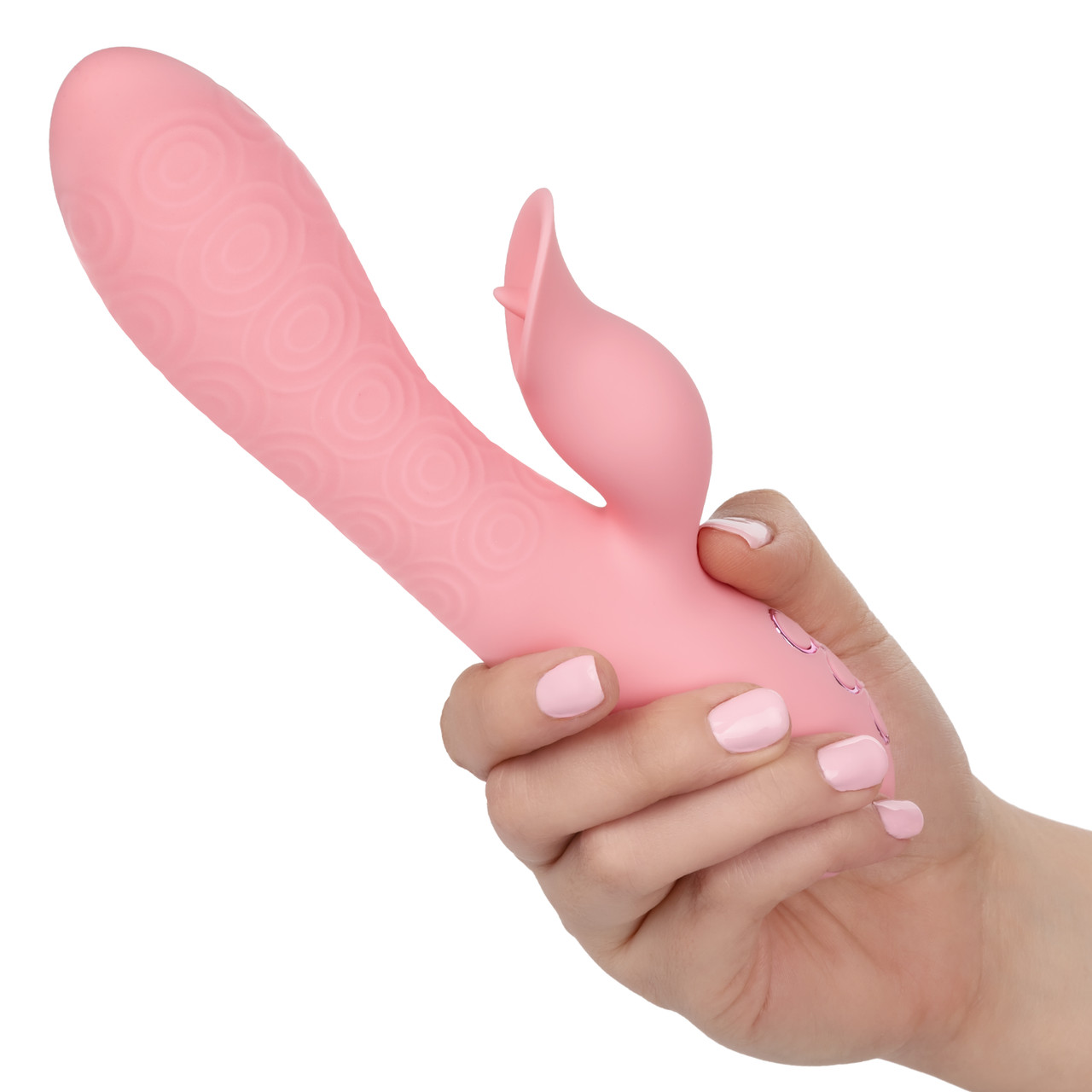 California Dreaming Pasadena Player Pink Rabbit Vibrator from California Exotic Novelties. Give into the beauty of pleasure with the perfectly crafted California Dreaming Pasadena Player. The luxurious massager has 10 intense vibration functions
