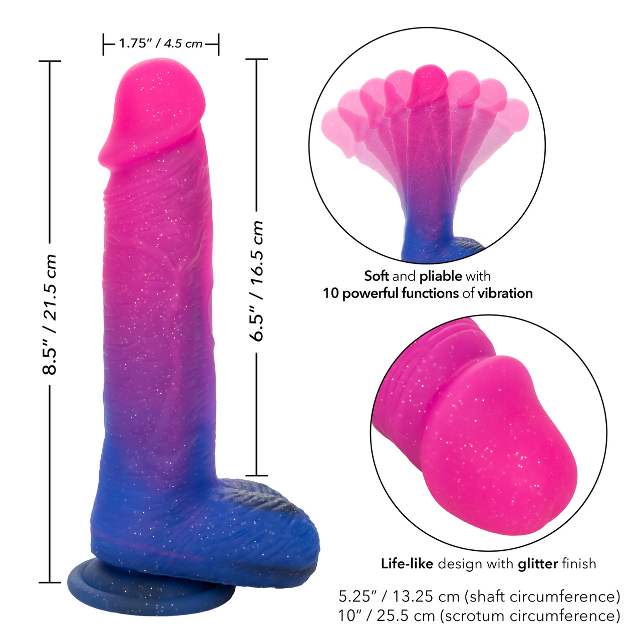Naughty Bits Ombre Hombre XL Vibrating Dildo from California Exotic Novelties. The Naughty Bits Ombre Hombre XL Vibrating Dildo is a soft