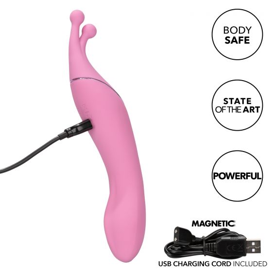 (WD) Tempt and Tease Kiss Massager from California Exotic Novelties. The Tempt and Tease Kiss is a dual sided massager that knows exactly what you are craving. Feel the heat rise with the dual ended massager with two distinctive ends