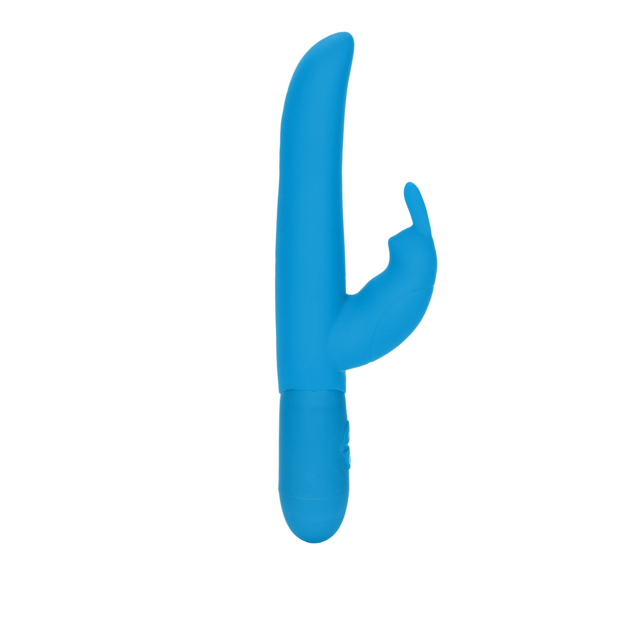 Posh 10 Function Silicone Bounding Bunny Blue Vibrator from California Exotic Novelties. The Posh 10 Function Bounding Bunny is a super slim