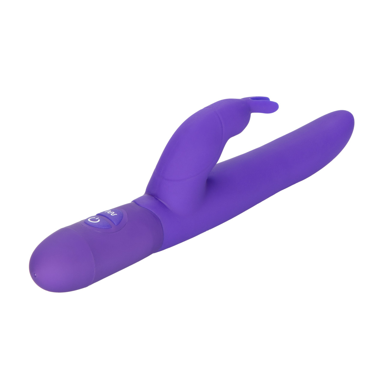 Posh 10 Function Silicone Bounding Bunny Purple Vibrator from California Exotic Novelties. The Posh 10 Function Bounding Bunny is a super slim