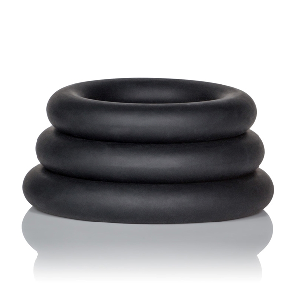 Dr. Joel Kaplan Silicone Support Rings Trio from California Exotic Novelties. Extend your sensual satisfaction with the versatile Dr. Joel Silicone Support Rings. The trio of soft and pliable erection keeper rings is designed to maximize your stamina and