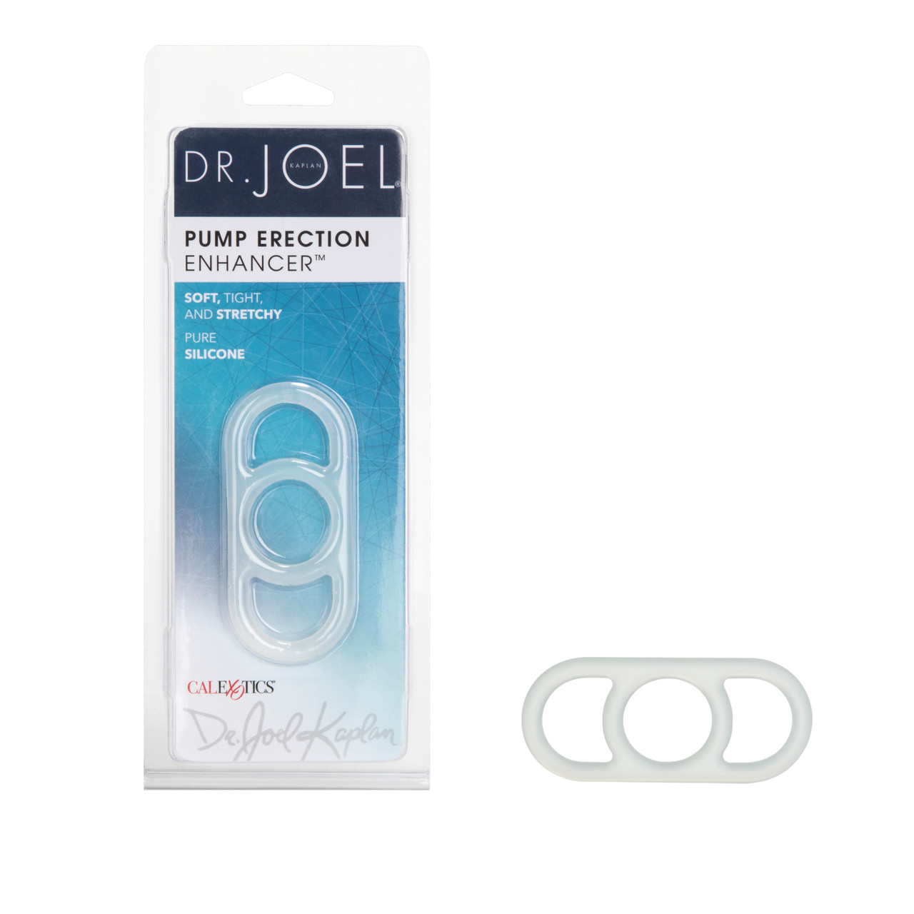 Dr. Joel Pump Erection Enhancer Clear from California Exotic Novelties.Super size your performance pleasure with the Dr. Joel Kaplan Pump Erection Enhancer. The easy to use erection ring is designed to fit securely to the base of a pump