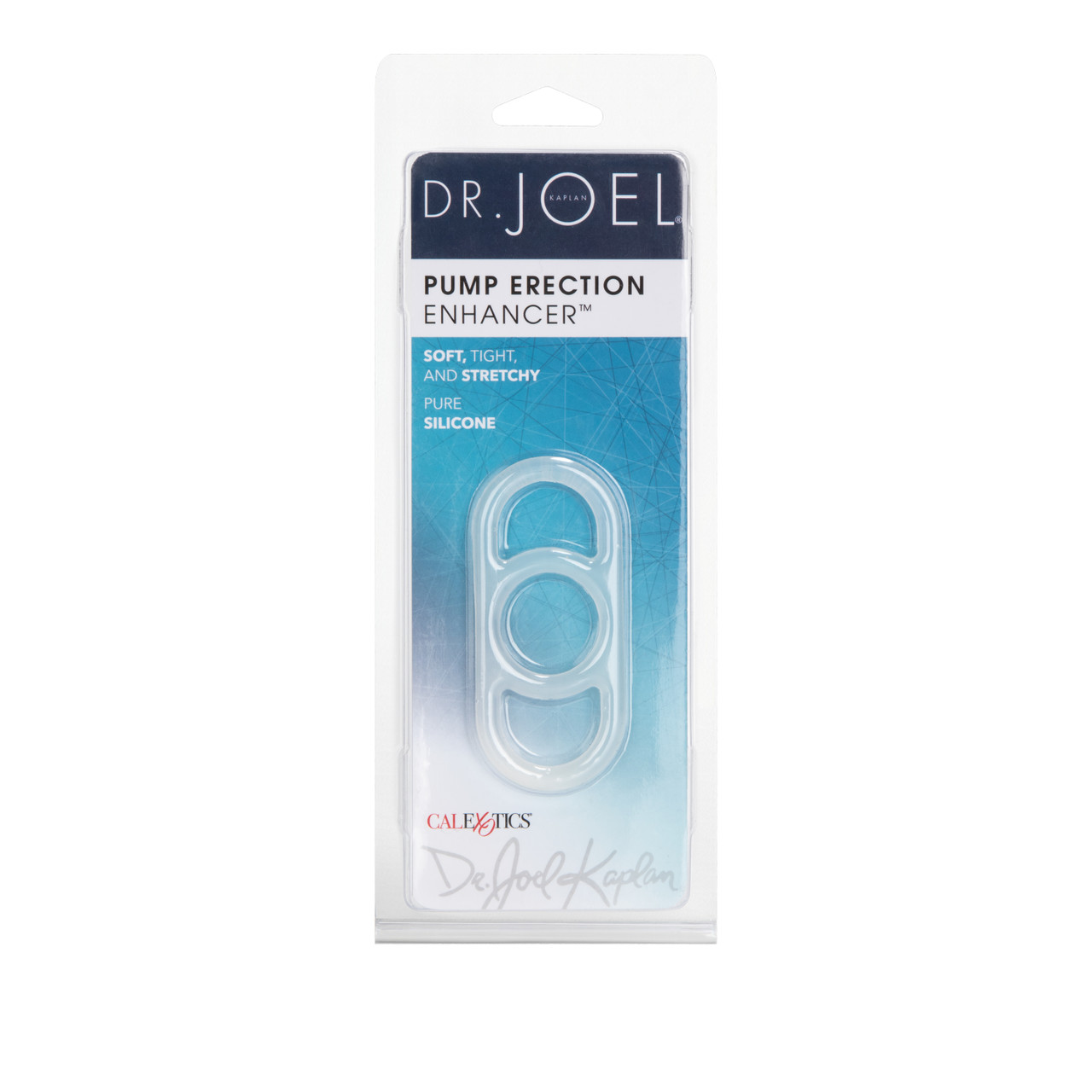 Dr. Joel Pump Erection Enhancer Clear from California Exotic Novelties.Super size your performance pleasure with the Dr. Joel Kaplan Pump Erection Enhancer. The easy to use erection ring is designed to fit securely to the base of a pump