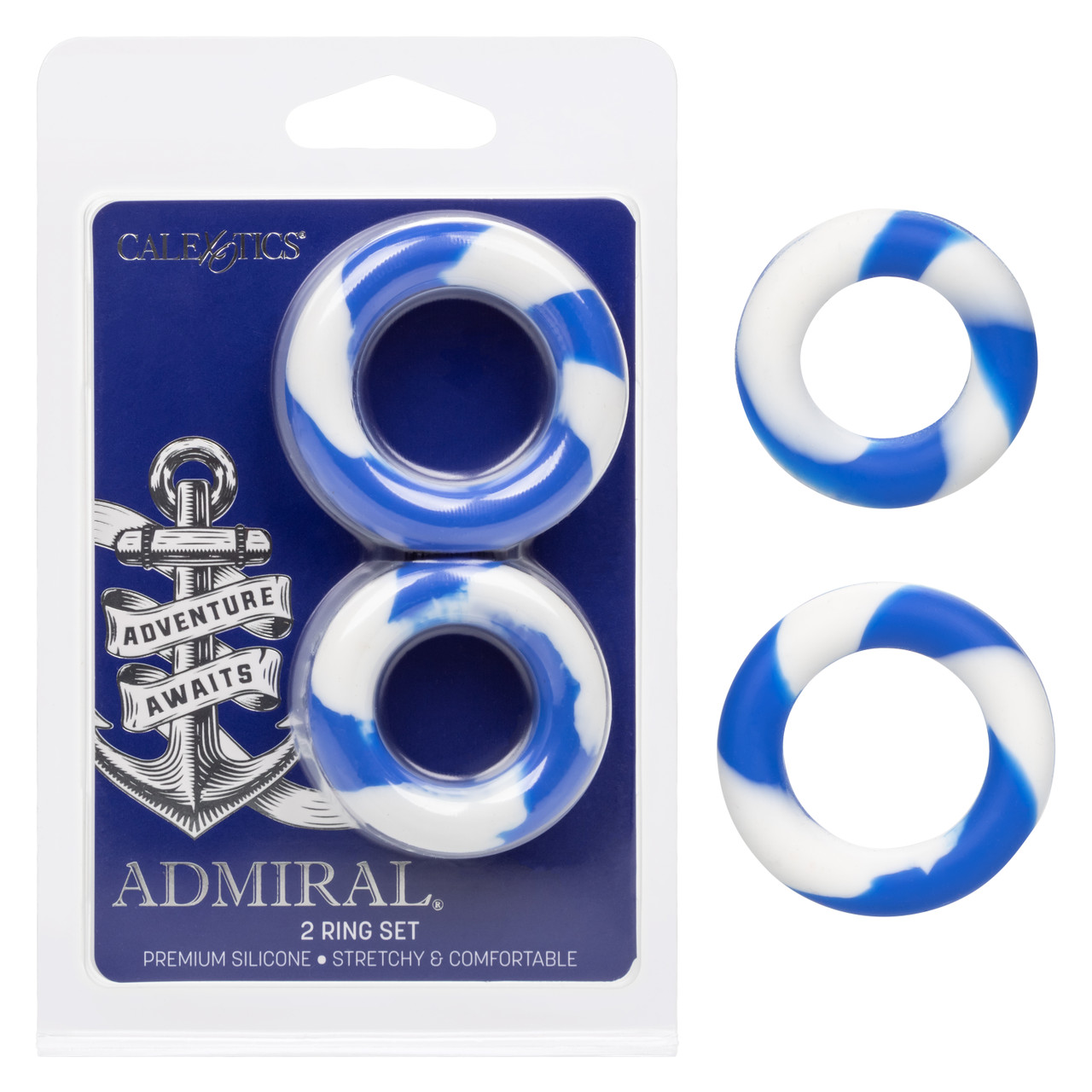 Admiral 2 Ring Set from California Exotic Novelties. Introducing the Admiral 2 Ring Set