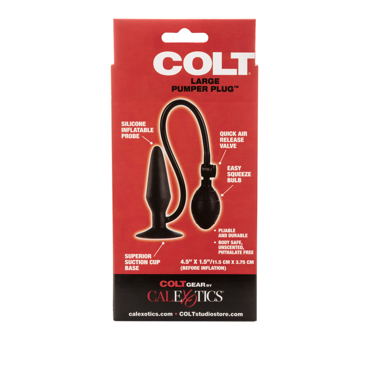 Colt Large Pumper Plug Black from California Exotic Novelties. Taking the next step in your anal play? Then the Colt Large Pumper Plug may be what you need. It is our just right size for the masculine