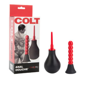 Colt Gear Anal Douche from California Exotic Novelties. Stay clean and stimulated with the Colt Anal Douche easy to use cleaning system with dual attachments and easy squeeze bulb. Crafted of ABS Plastic and Thermoplastic Rubber TPR