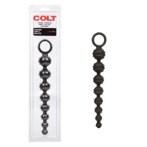 Colt Power Drill Balls Black from California Exotic Novelties. Colt Power Drill Balls are firm yet pliable graduated