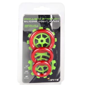 SILICONE STRETCHY RINGS RED 3 PACK