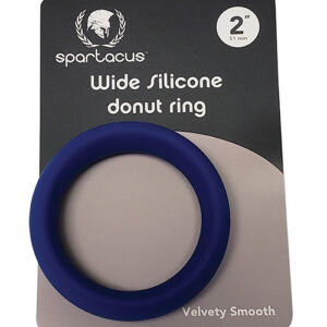 Wide Silicone Donut Ring Blue 2 inches from Spartacus. Embrace the world of enhanced pleasure with the Wide Silicone C-Ring