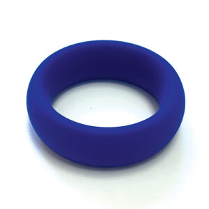 Wide Silicone Donut Ring Blue 2 inches from Spartacus. Embrace the world of enhanced pleasure with the Wide Silicone C-Ring