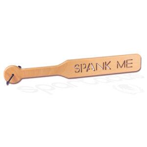 40cm Zelkova Wood Paddle with Impression Spank Me from Spartacus Leathers. Give your partner a discipline by spanking with this Wooden Paddle. The Paddle offers a harder hit that leaves the bottom stinging which enhances their pleasure. Do not let the siz