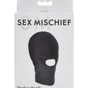 Sex and Mischief Shadow Full Hood from Sportsheets. Tantalize your submissive senses by depriving them.. Make your lover quiver with anticipation by exploring the world of deprivation and control play with your partner wearing the Shadow Hood. Discover th