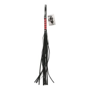 Sex and Mischief Red & Black Stripe Flogger from Sportsheets. High quality