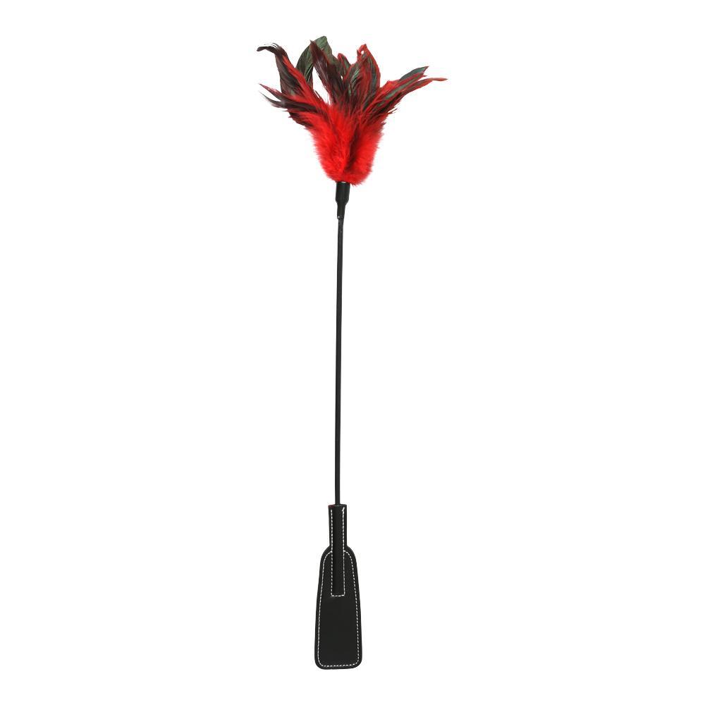 Sex and Mischief Collection from Sportsheets Feather Slapper Spanker is a fancy spanker features luxurious black feathers on one end and a sturdy spanker on the other. Dual purpose tool: one end is a feather tickler for flirting and teasing. The other end