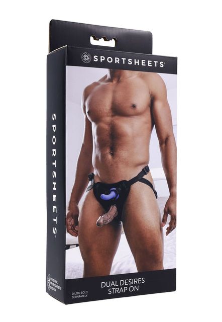 Sportsheets Dual Desires Strap On Double down on pleasure and experience a fuller feeling with the Dual Desires Strap On Harness. Independently offer intense sensations to your partner with dual penetration and expand pleasure with deeper penetration. A s