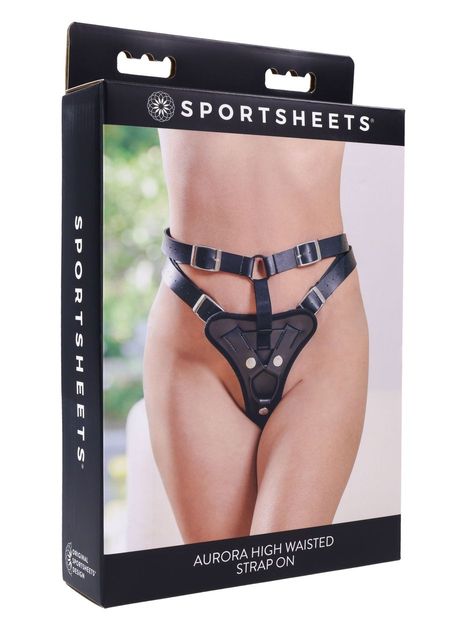 Sportsheets Aurora High Waisted Strap On. Embrace your commanding presence with the domineering look and feel of the Aurora High Waisted Strap On Harness. Take charge of every moment as you step into this versatile Strap On harness designed to make you fe