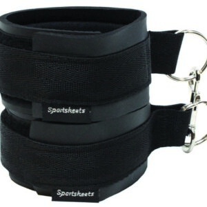 Sportsheets Sportscuffs Black classic fantasy play restraints. Bondage cuffs or collar? Angel or devilishly delicious partner? You decide! Keep your partner right where you want them. Be brave