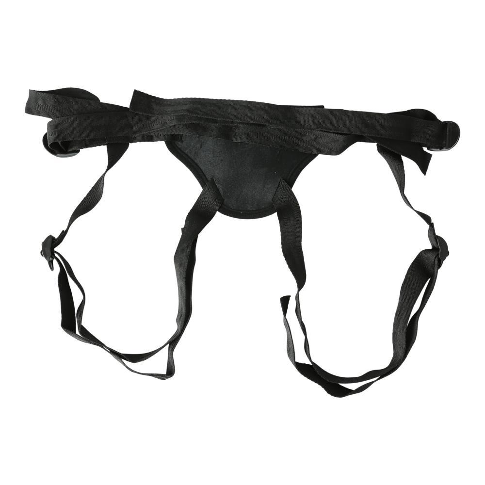 Sportsheets Entry Level Ember Harness Black features and benefits great style and price point for those new to pegging. Easy to get on and comfortable to wear. Can change dildos and rings if desired. Includes: 4 way adjustable straps fits up to 60 inches