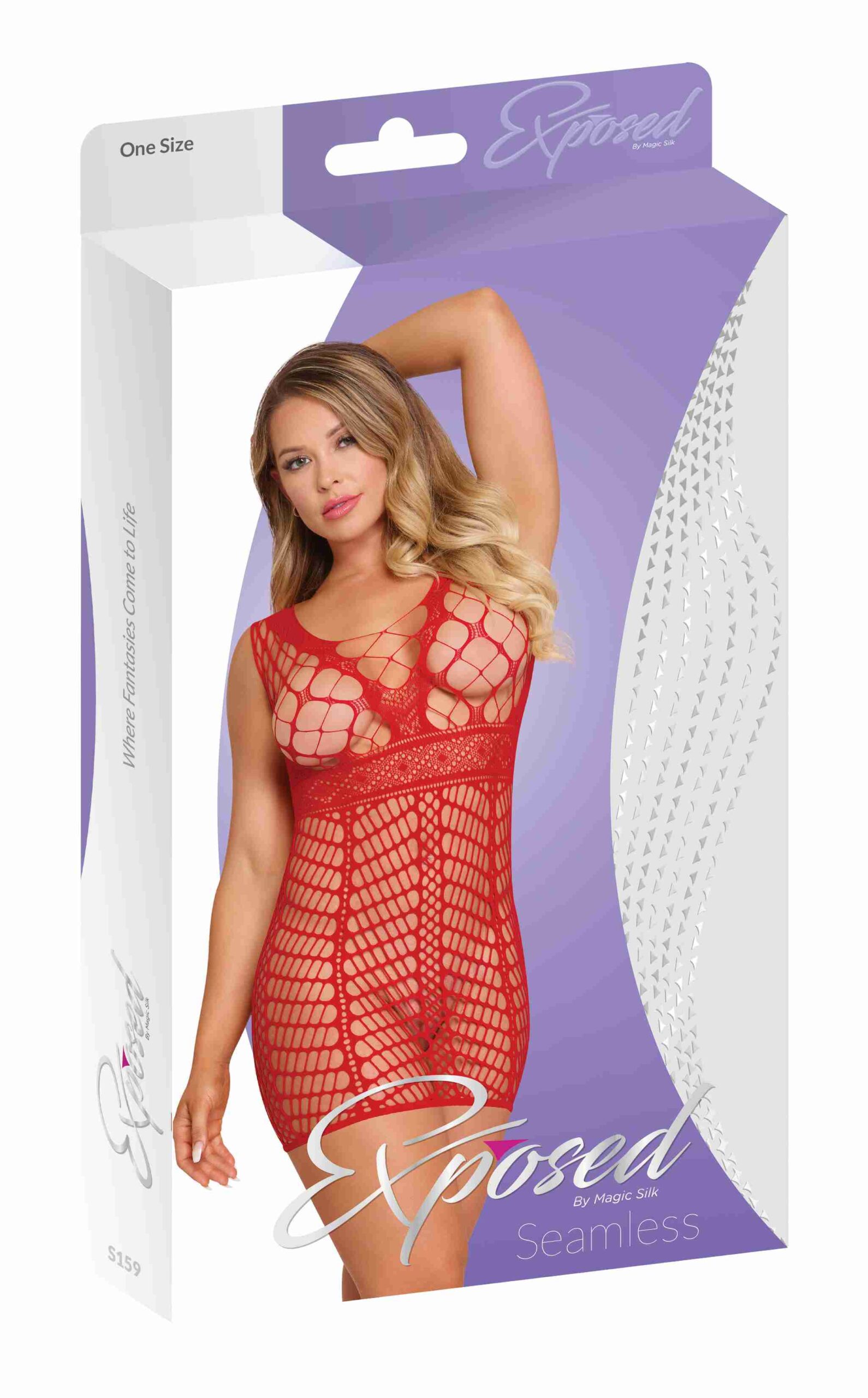 Seamless Dress Red O/S from Magic Silk Lingerie. Exposed By Magic Silk Seamless. Where fantasies come to life. From the Exposed by Magic Silk collection