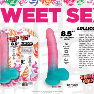Sweet Sex Lollicock 8.5 inches Dildo from Hott Products Unlimited. Sex Sweet Toy line created for those looking to add a little extra sexy sugar magic to intimate adult play time! Each toy in the Sweet Sex line covers all the thrills and frills to take yo