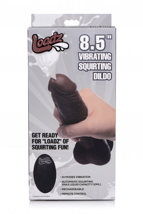 LOADZ 8.5IN VIBRATING DILDO SQUIRTING DARK - Image 6