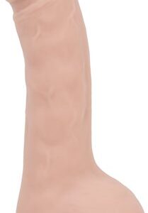 Addiction 100% Silicone Brad 7.5 inches Beige Realistic dildo from BMS Enterprises. If you like a smooth dildo with balls