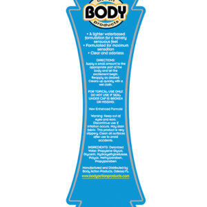 Body Action Ultra Glide Lubricant 4.4 fluid ounces. Ultra Glide Gel is a water based liquid formulated specifically for the individuals who want a slight amount of lubrication yet retain maximum sensation. Lubricant is a water based