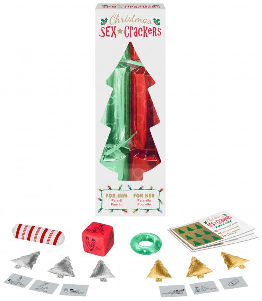 Christmas Sex! Crackers from Kheper Games. Open to reveal sexy surprises. Includes 2 SEX! Crackers. One for him and one for her. Pull on both ends to open a surprise collection of sex toys