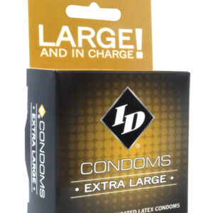ID Extra Large Lubricated Latex Condoms 3 Pack. Large and in charge. Extra Large Lubricated Condoms are strong yet sensitive